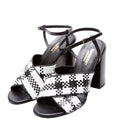 Castlebar Woven Sandal Heel Size 38 Black/White