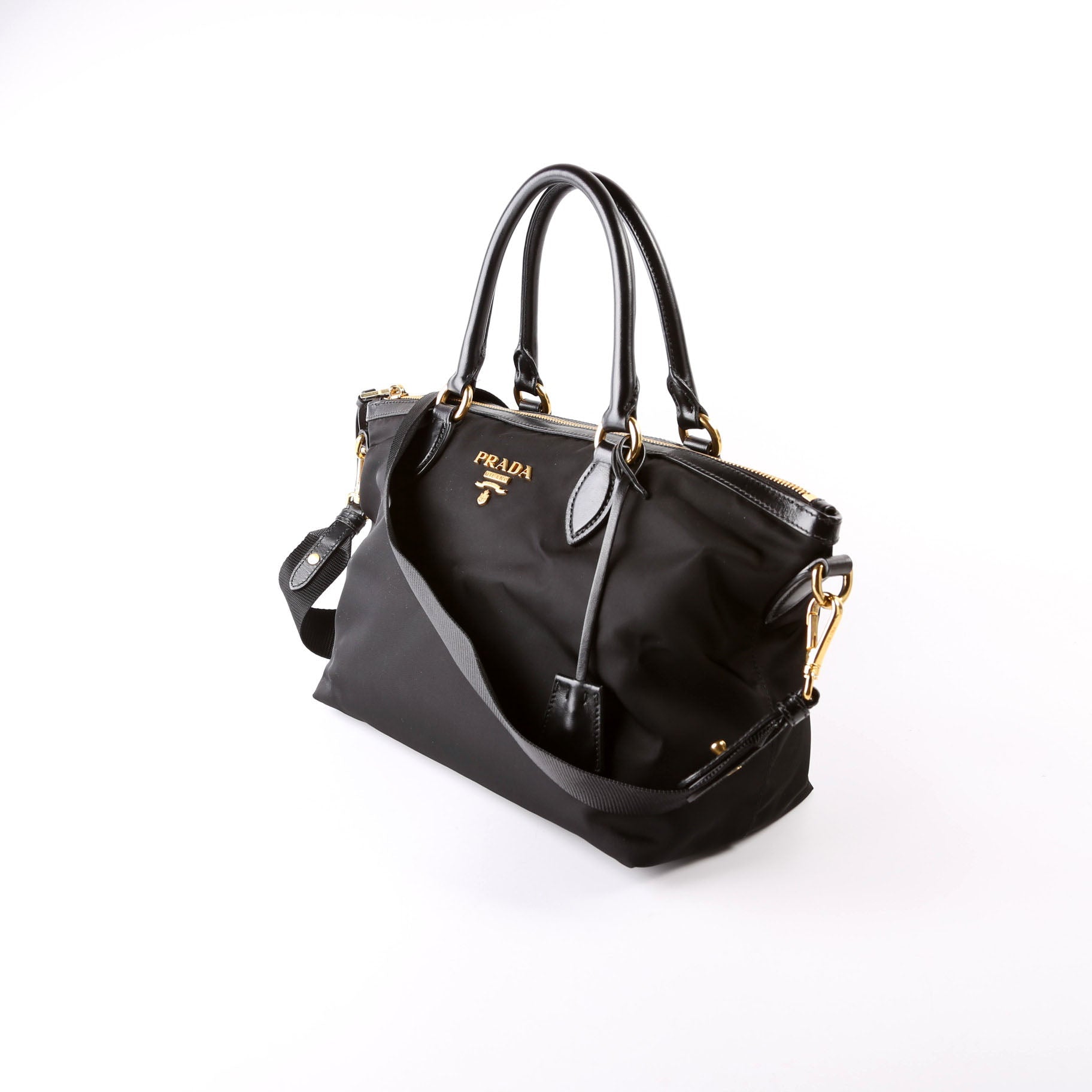 1BA104 Nylon Satchel Black