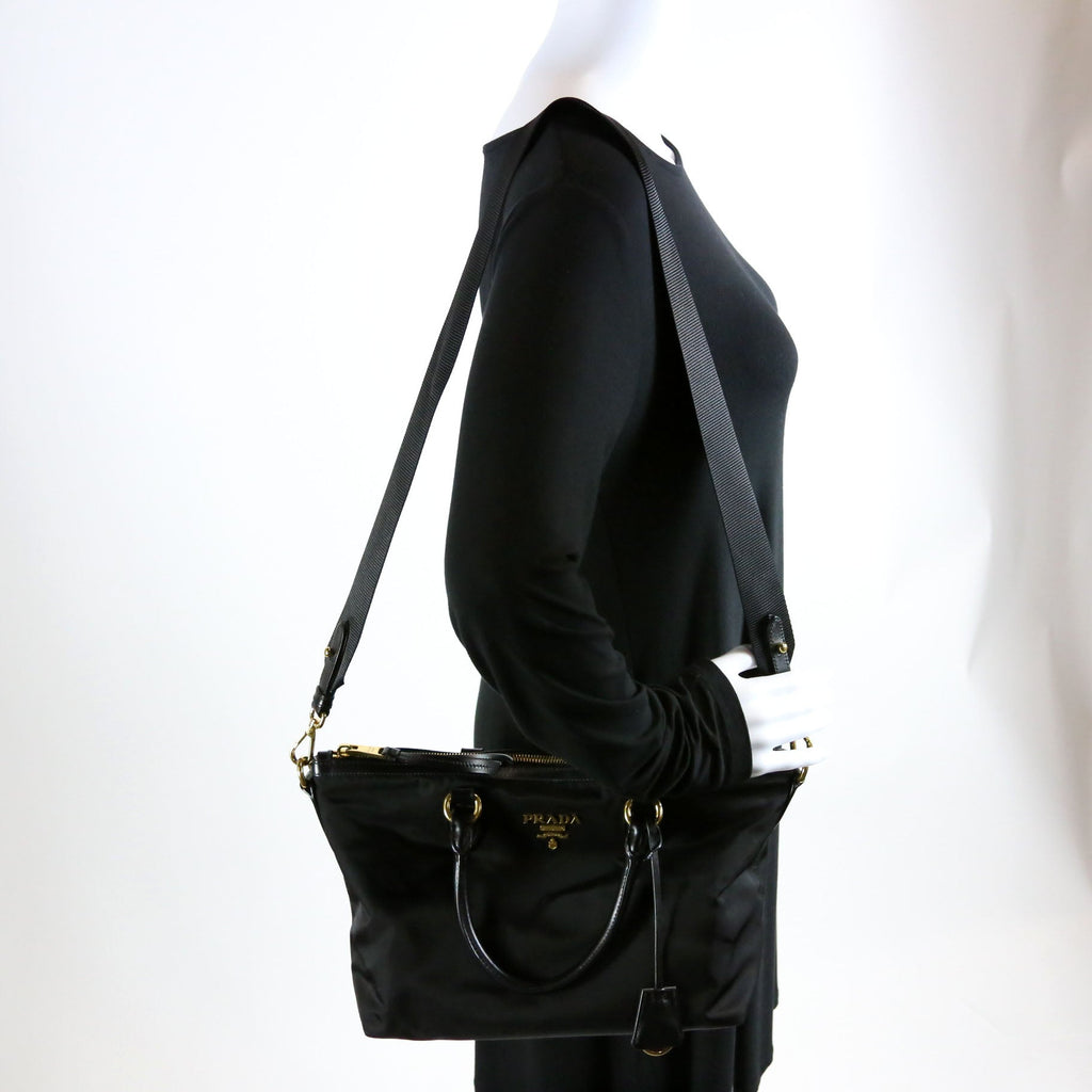 1BA104 Nylon Satchel Black