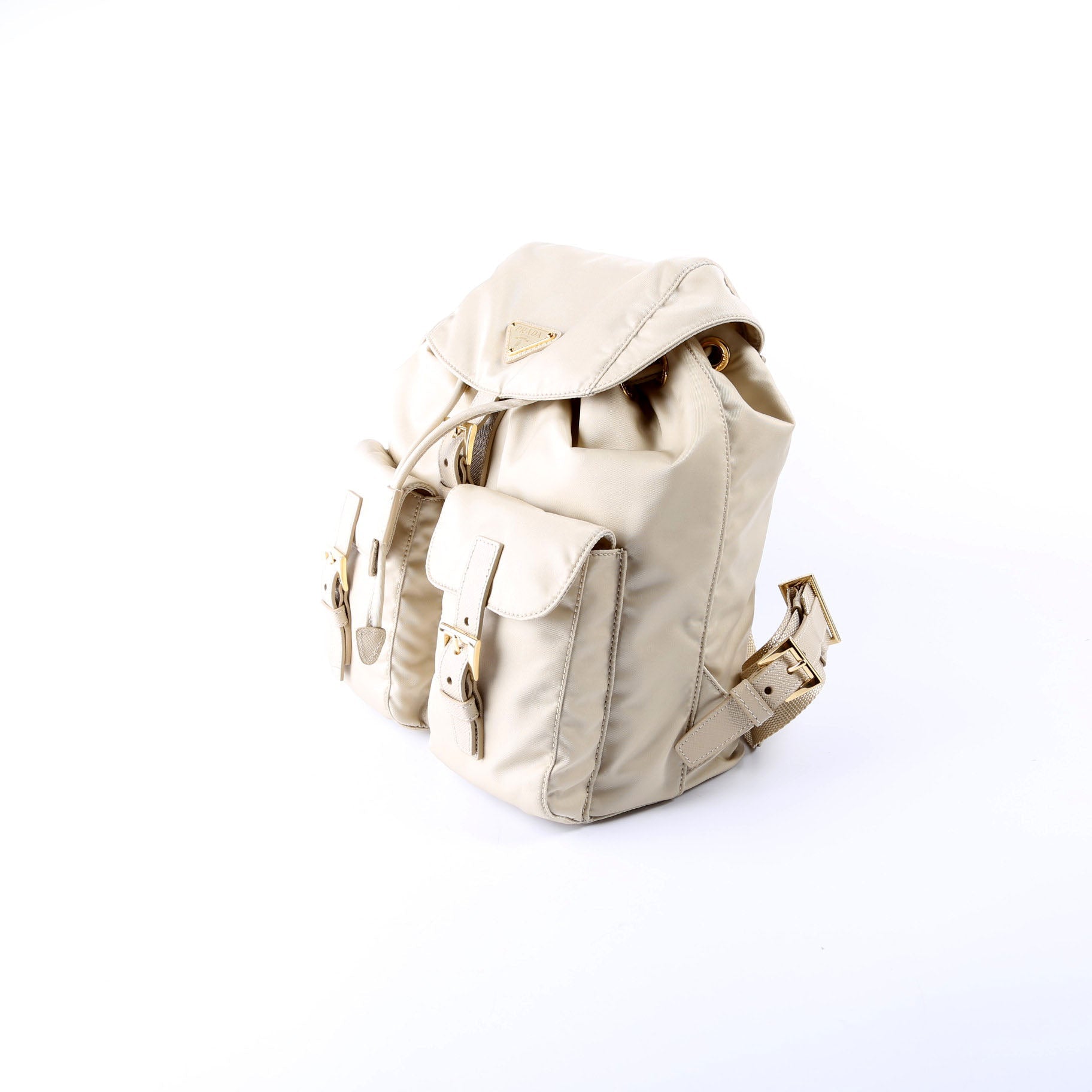Prada 1BZ677 Re-Edition 1978 Re-Nylon Backpack Small Beige