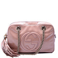 308983 Soho Patent Chain Shoulder Bag Nude