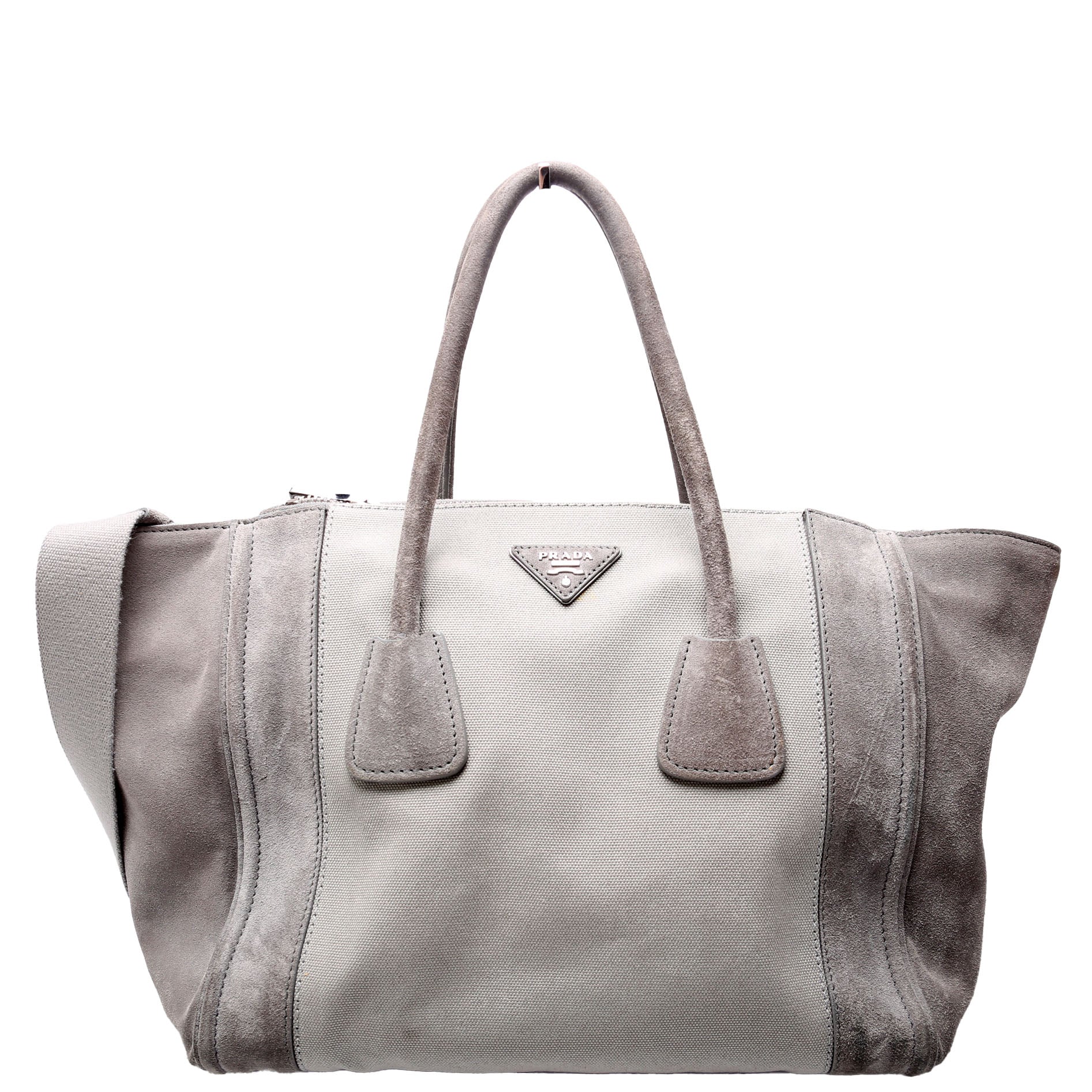 Scamosciato Twin Pocket Tote Suede Grey