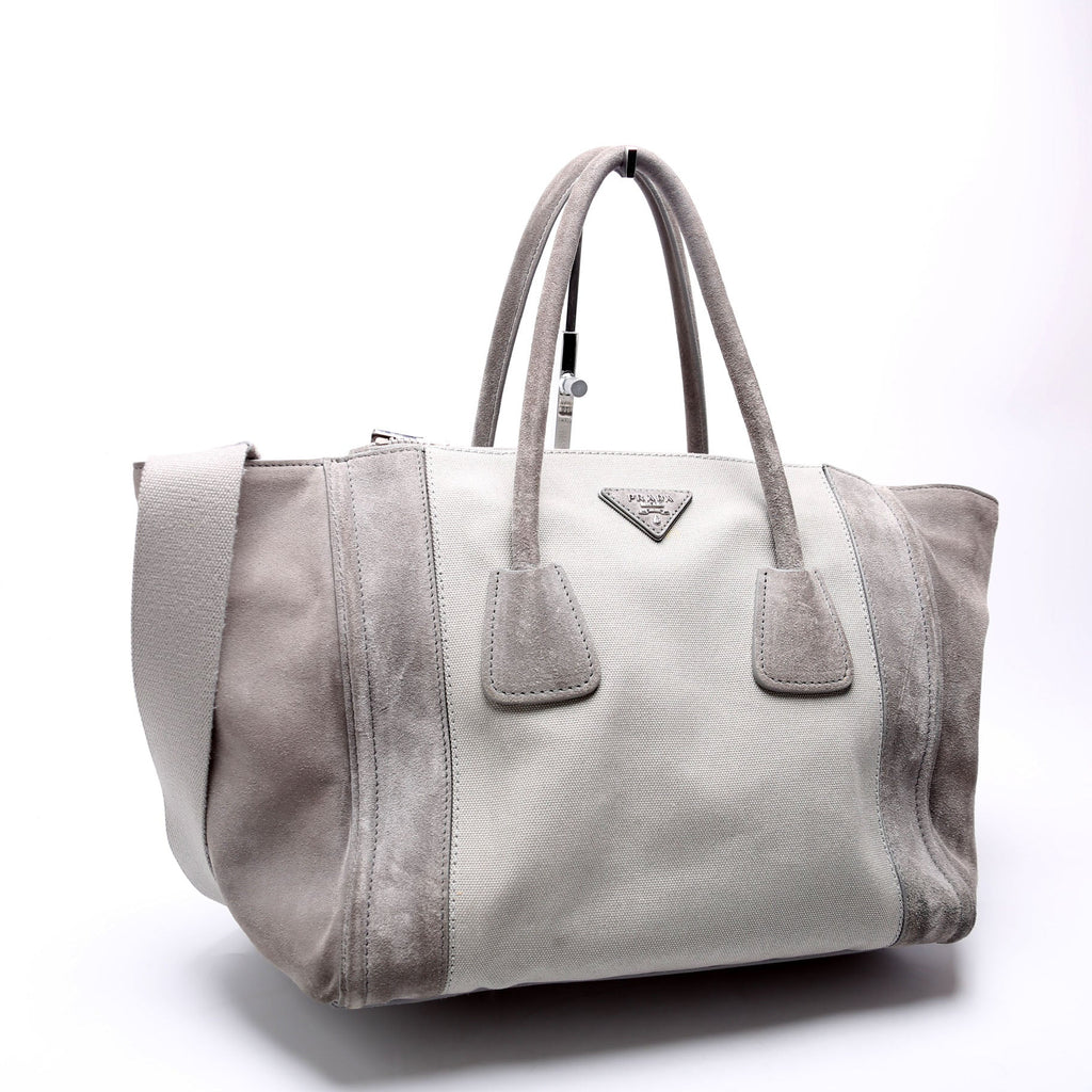 Scamosciato Twin Pocket Tote Suede Grey