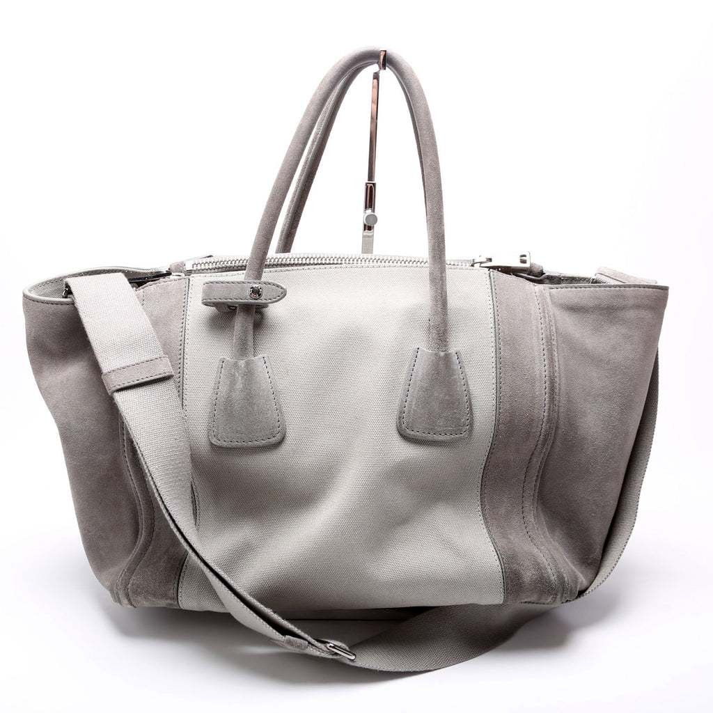 Scamosciato Twin Pocket Tote Suede Grey