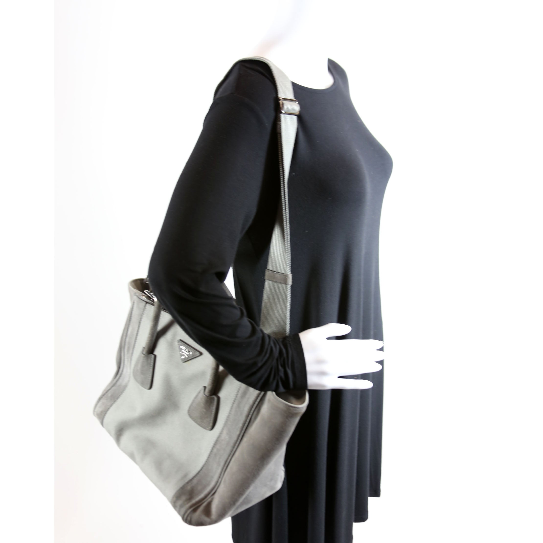 Scamosciato Twin Pocket Tote Suede Grey