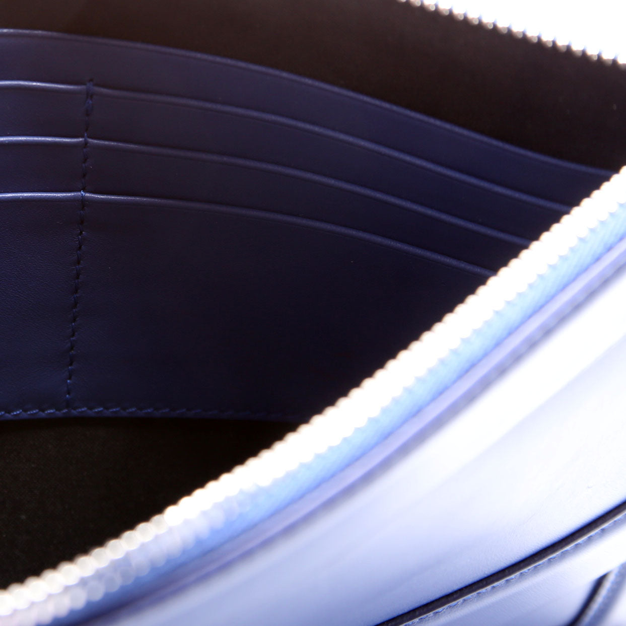 FF Logo Leather Clutch Blue