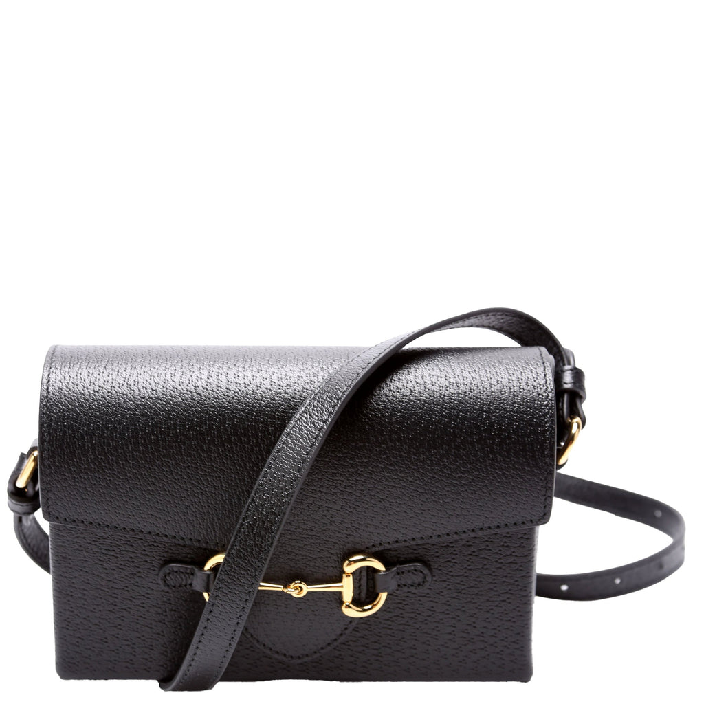 723314 Horsebit 1955 Calfskin Shoulder Bag Black
