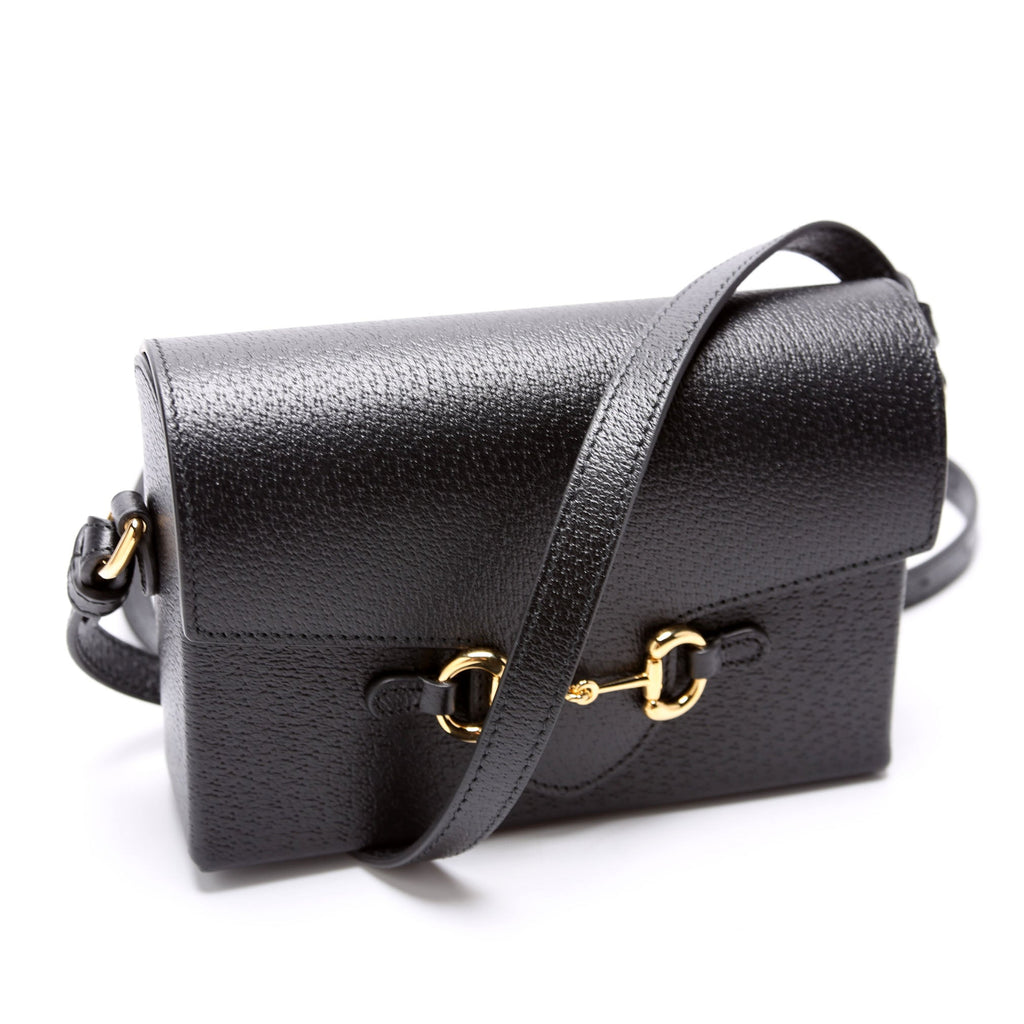 723314 Horsebit 1955 Calfskin Shoulder Bag Black