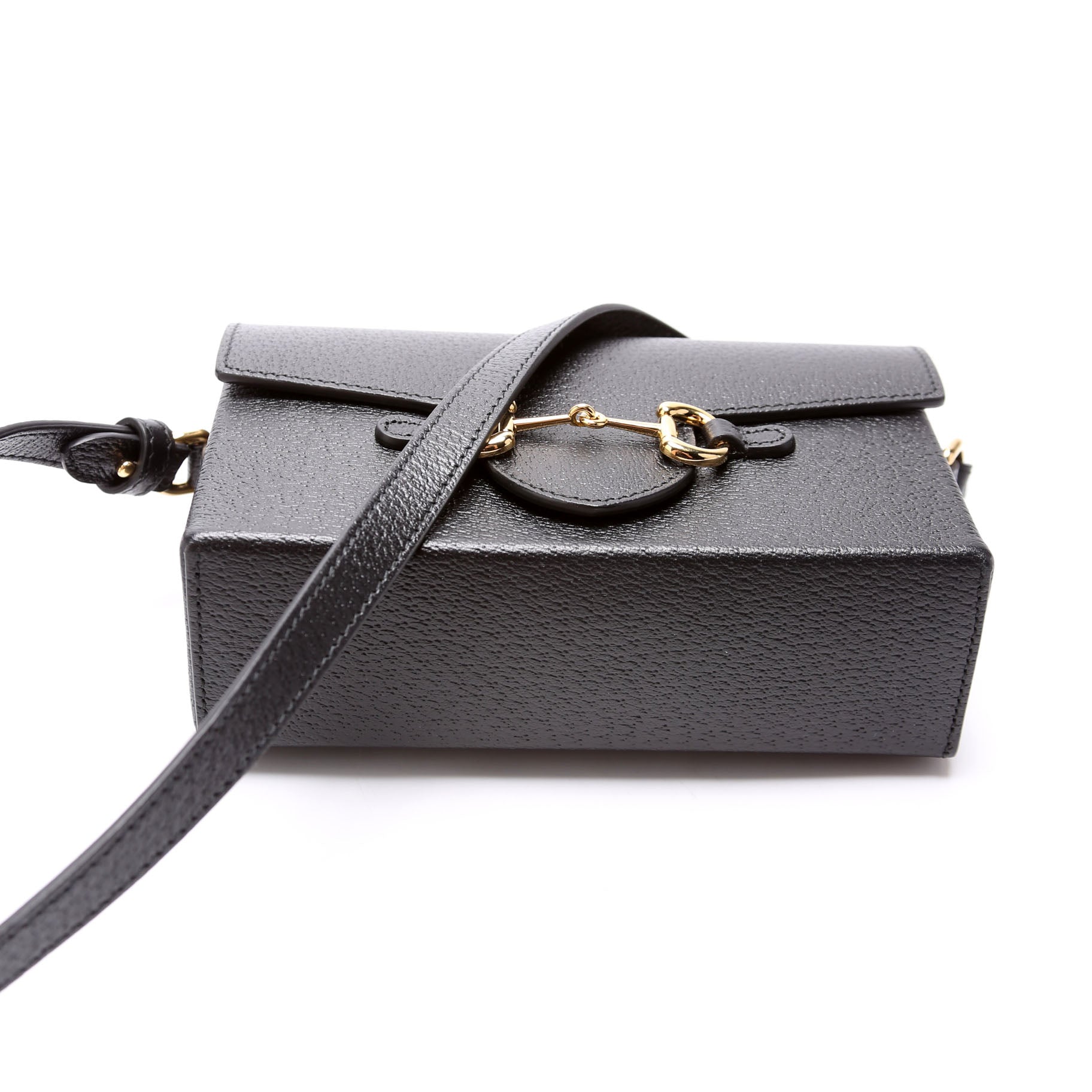 723314 Horsebit 1955 Calfskin Shoulder Bag Black