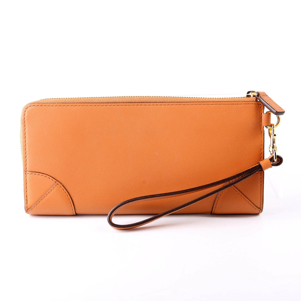 Aren Zip Around Wallet Spanish Calfskin Orange