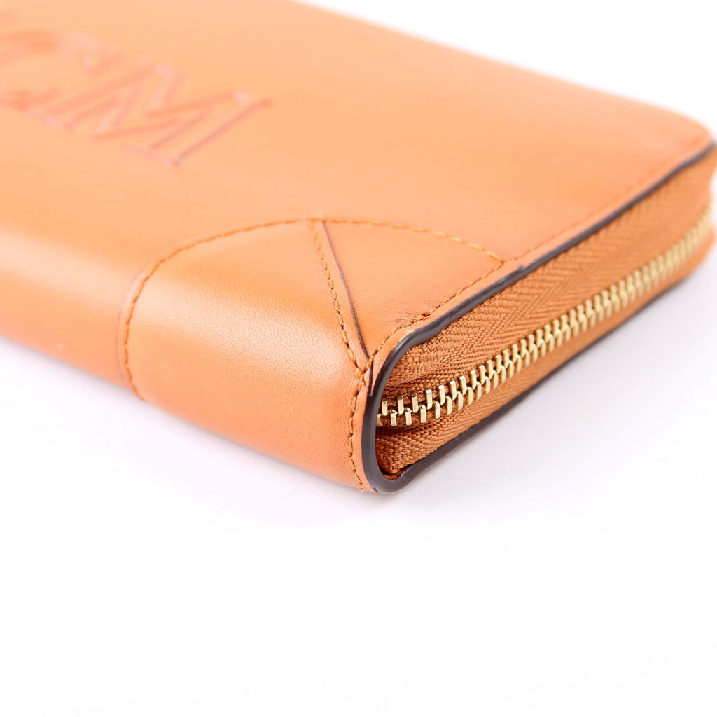 Aren Zip Around Wallet Spanish Calfskin Orange