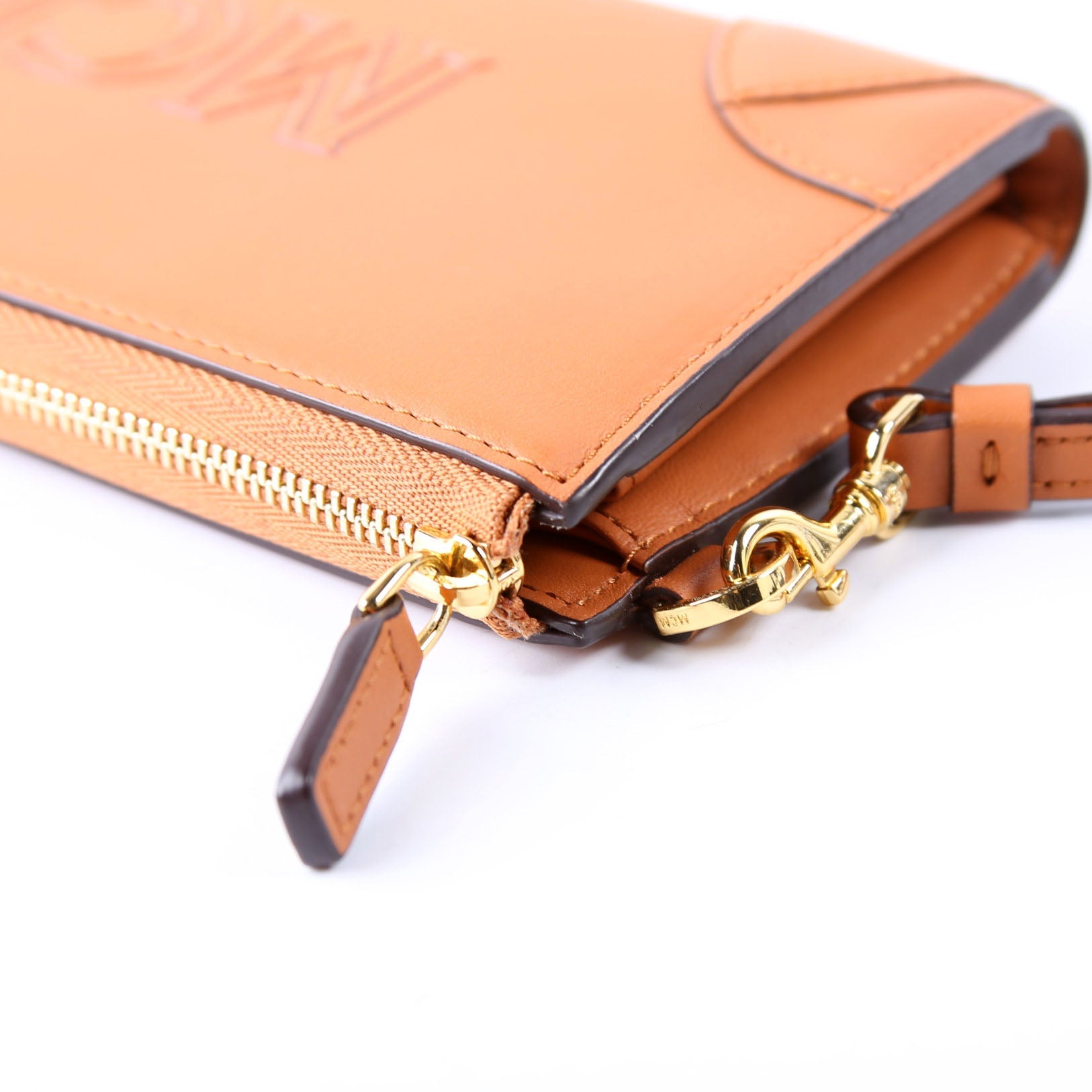 Aren Zip Around Wallet Spanish Calfskin Orange