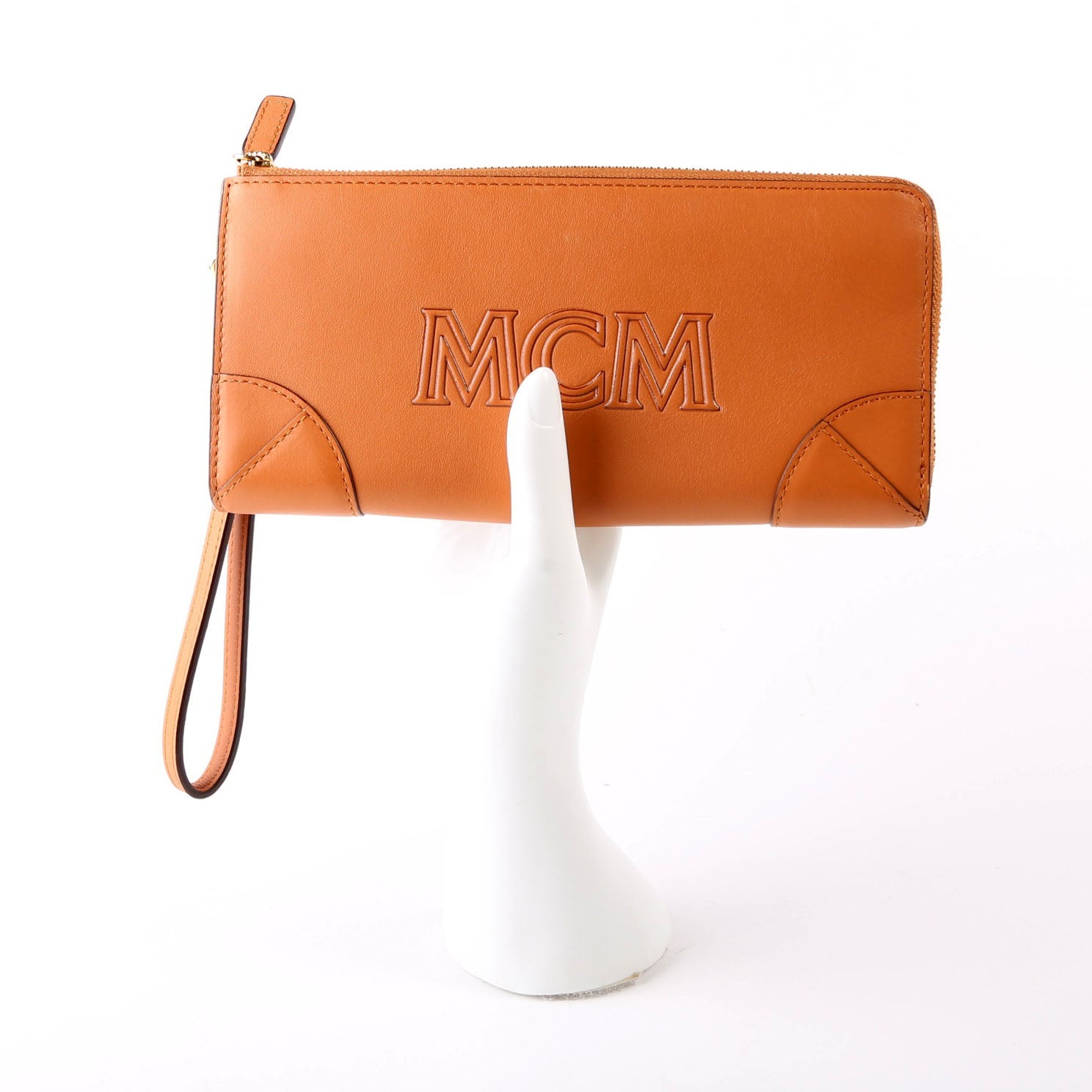 Aren Zip Around Wallet Spanish Calfskin Orange
