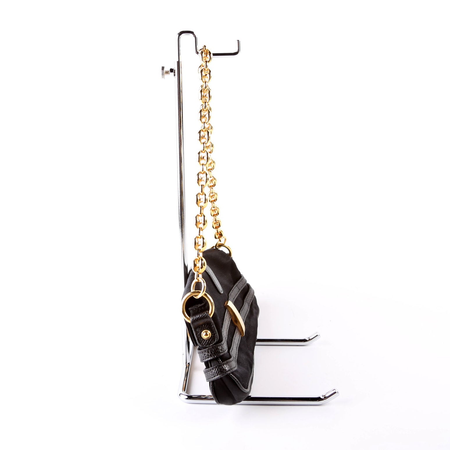 159775 Satin Crystal Horsebit Shoulder Bag