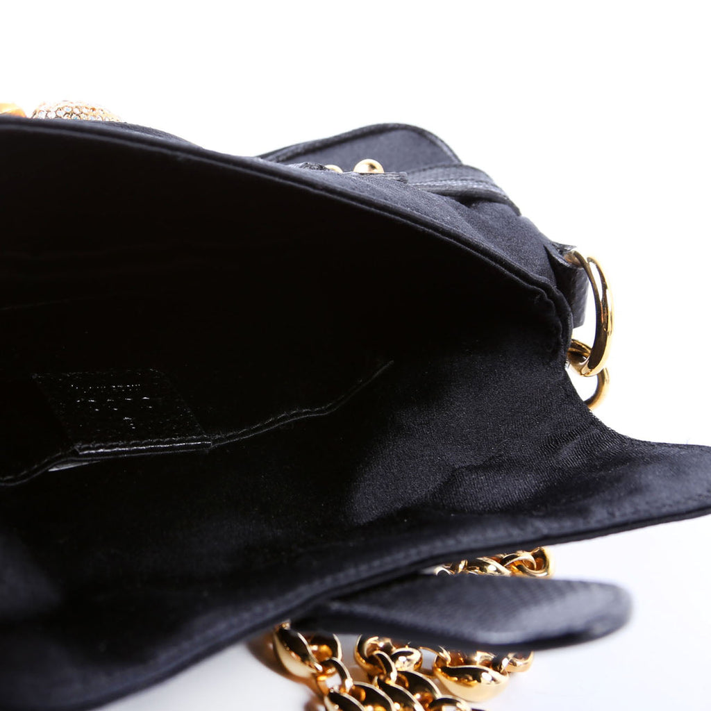 159775 Satin Crystal Horsebit Shoulder Bag