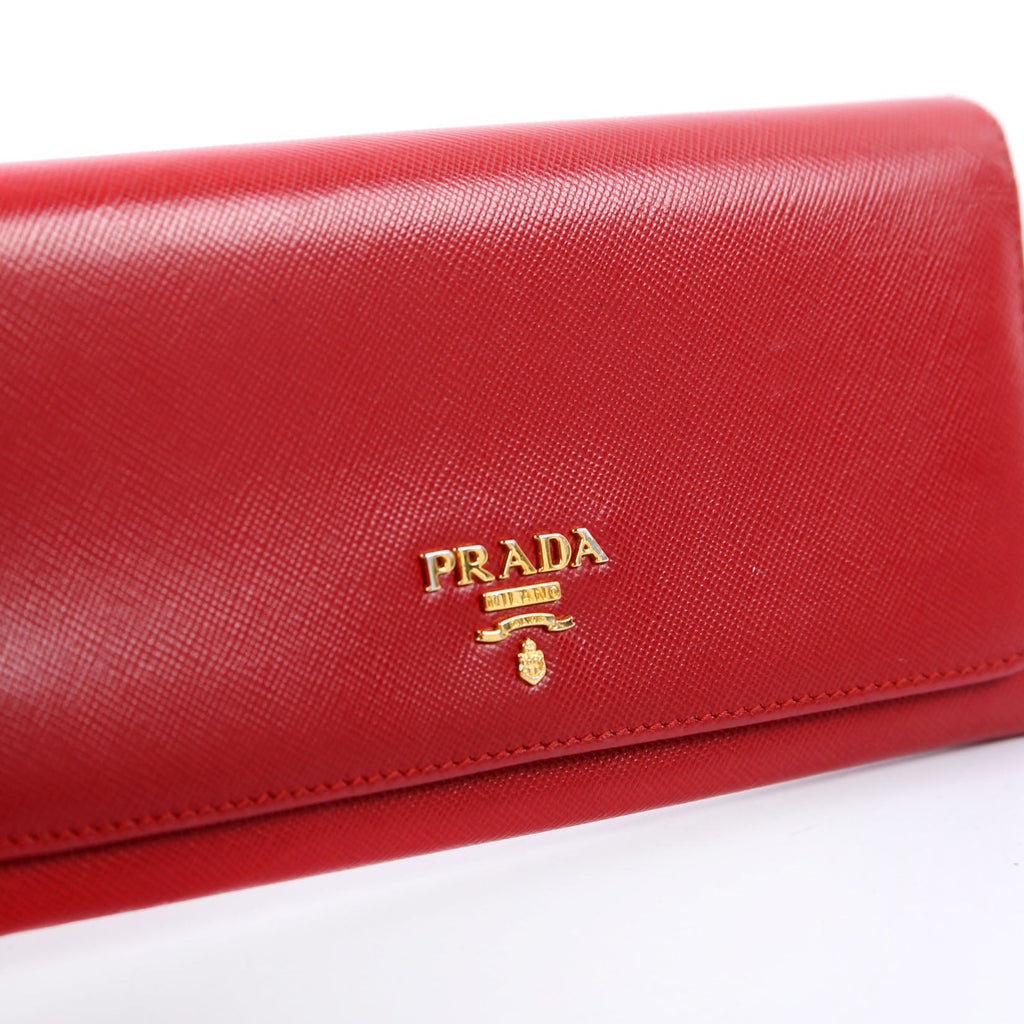 1N1132 Saffiano Snap Wallet Red