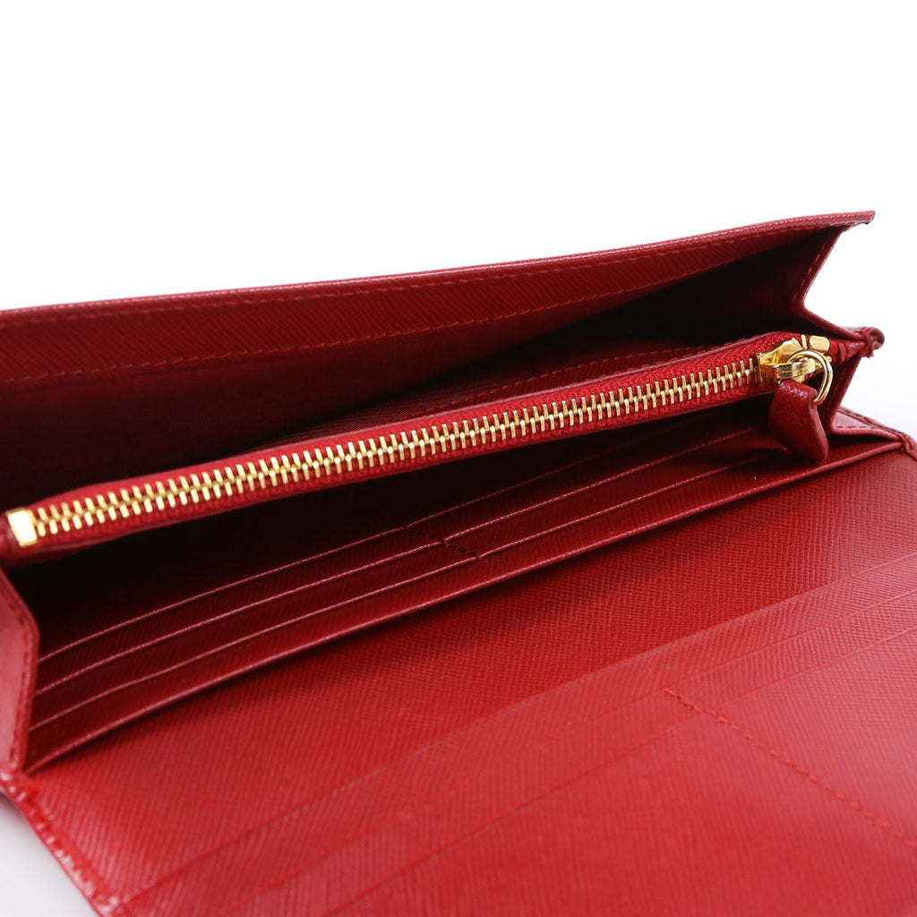 1N1132 Saffiano Snap Wallet Red