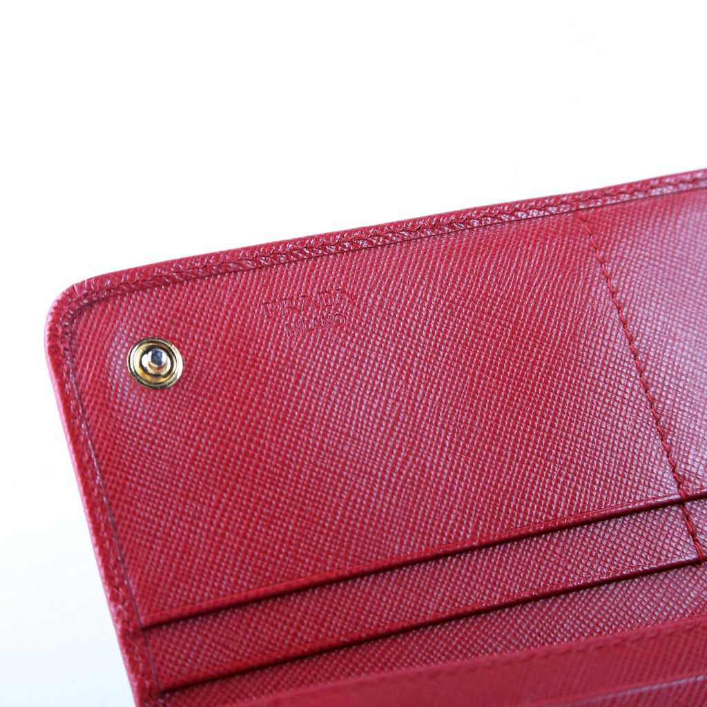 1N1132 Saffiano Snap Wallet Red