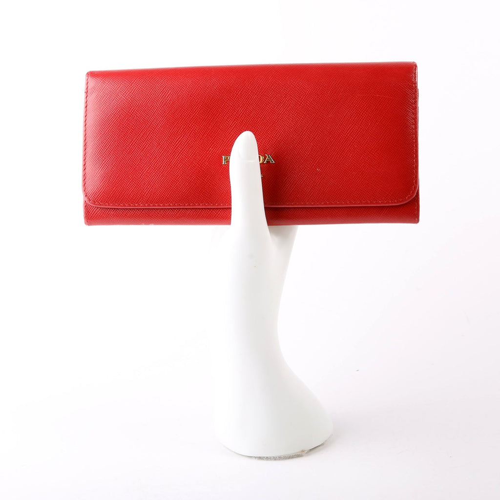 1N1132 Saffiano Snap Wallet Red