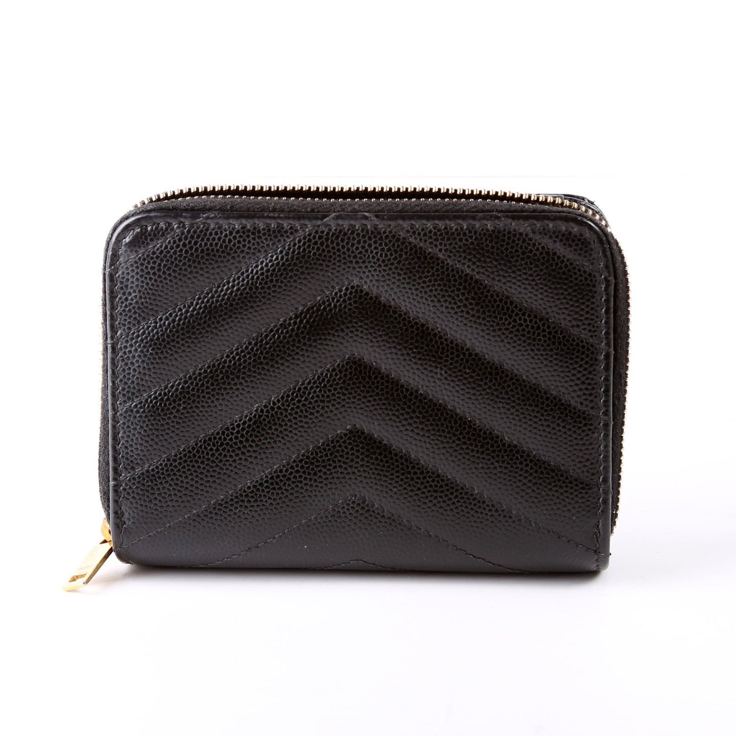 403723 Cassandre Grain De Poudre Compact Zip Around Wallet Black