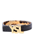 YSL Logo Reversible Bracelet Leather/Pony Hair