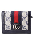 523155 Ophidia GG Card Case Wallet Blue