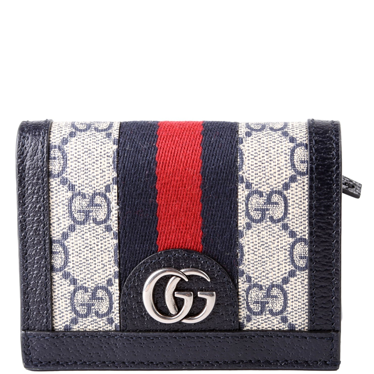 523155 Ophidia GG Card Case Wallet Blue