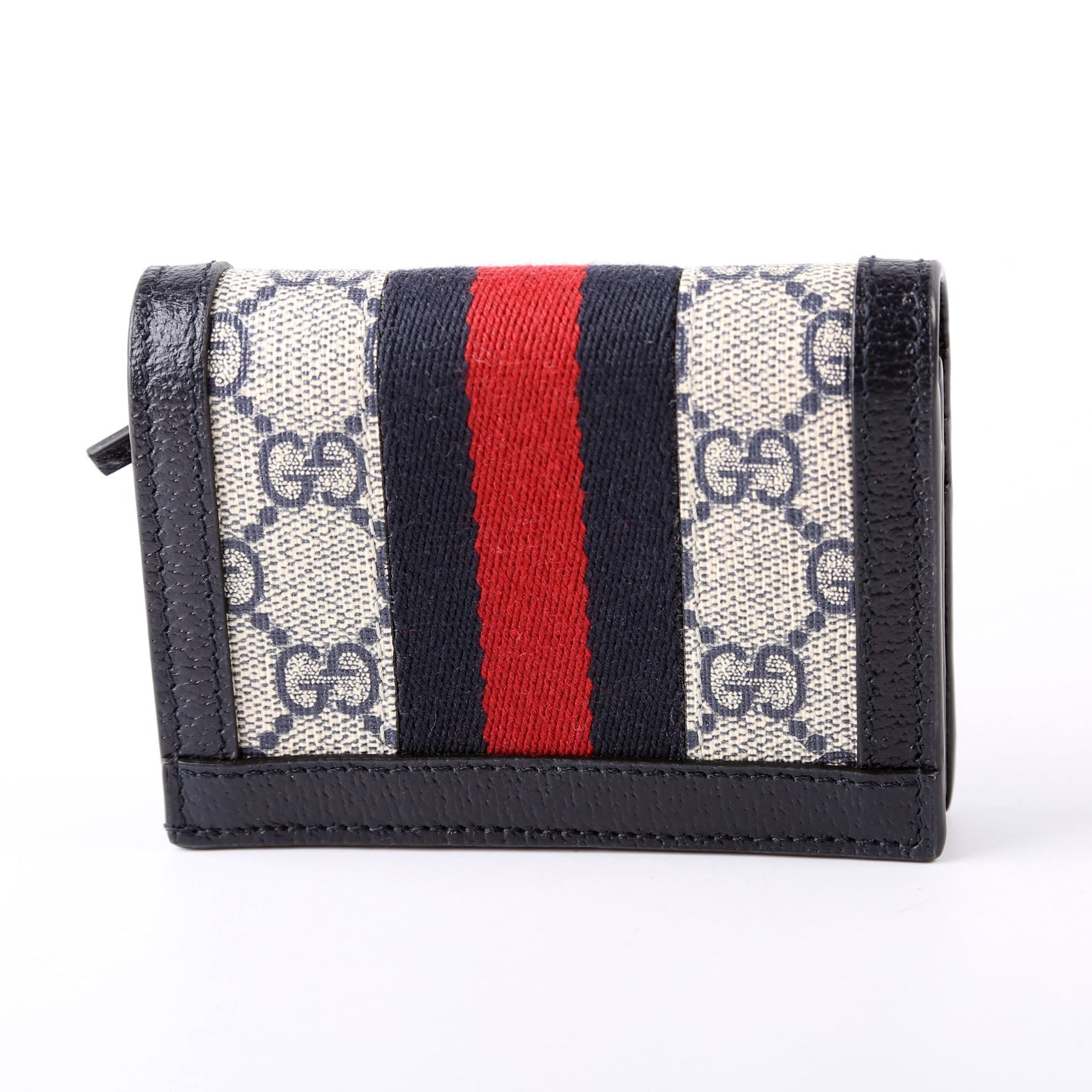523155 Ophidia GG Card Case Wallet Blue