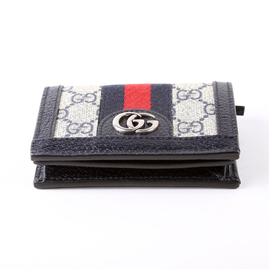 523155 Ophidia GG Card Case Wallet Blue