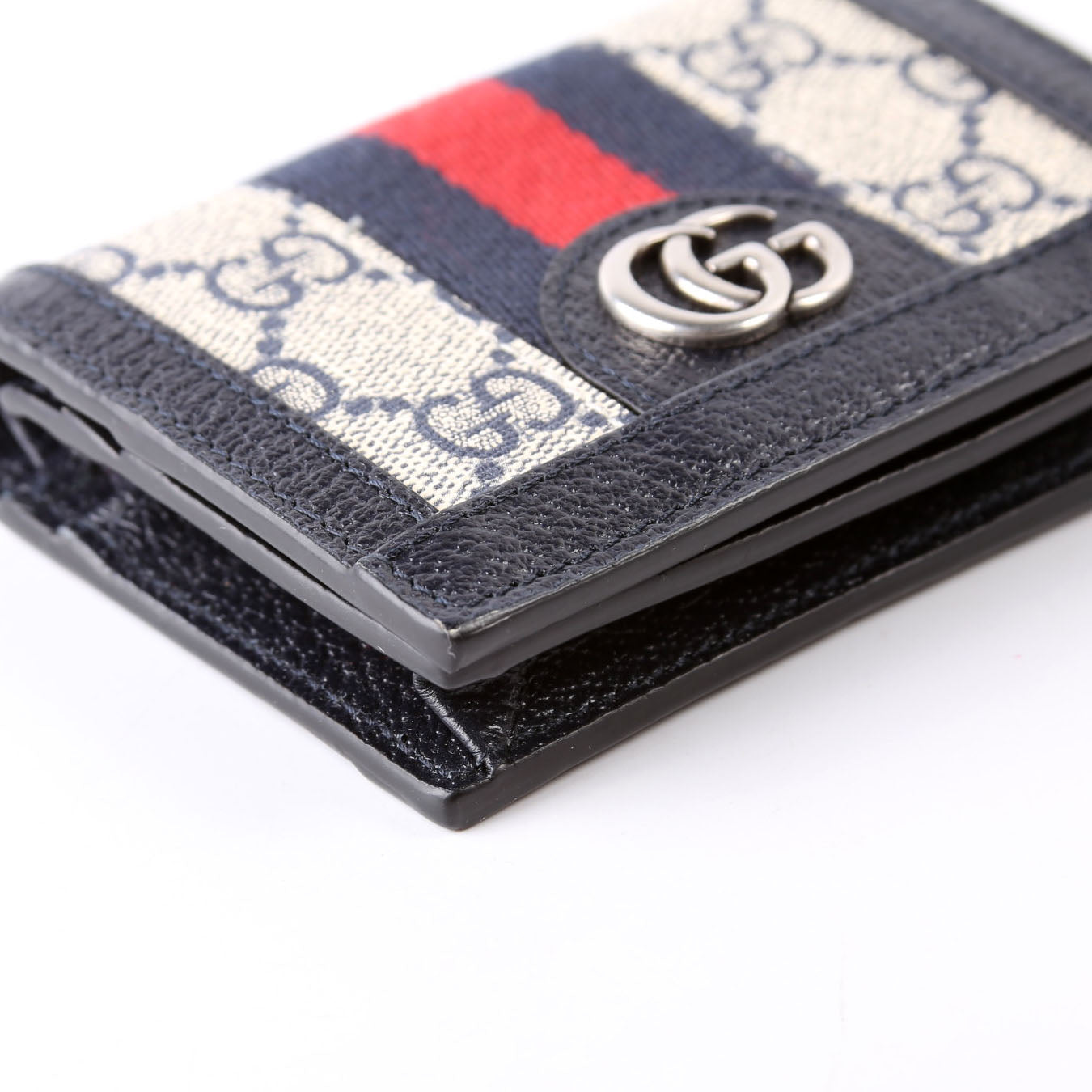 523155 Ophidia GG Card Case Wallet Blue