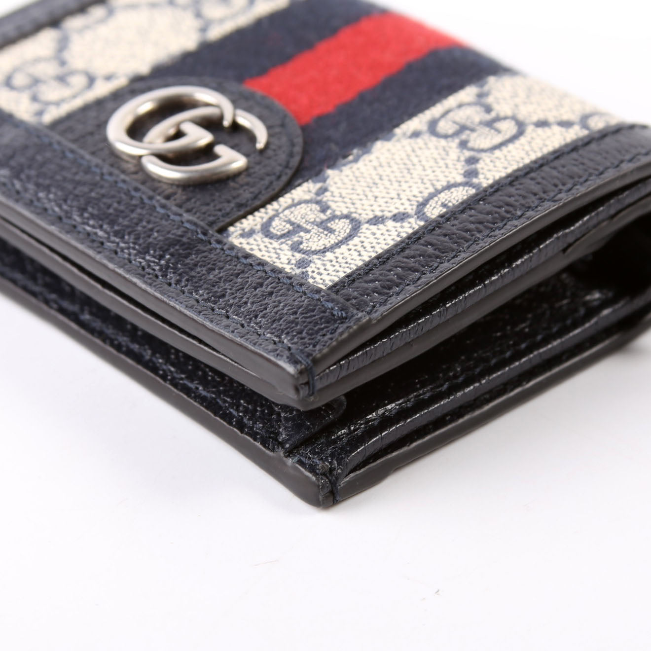 523155 Ophidia GG Card Case Wallet Blue