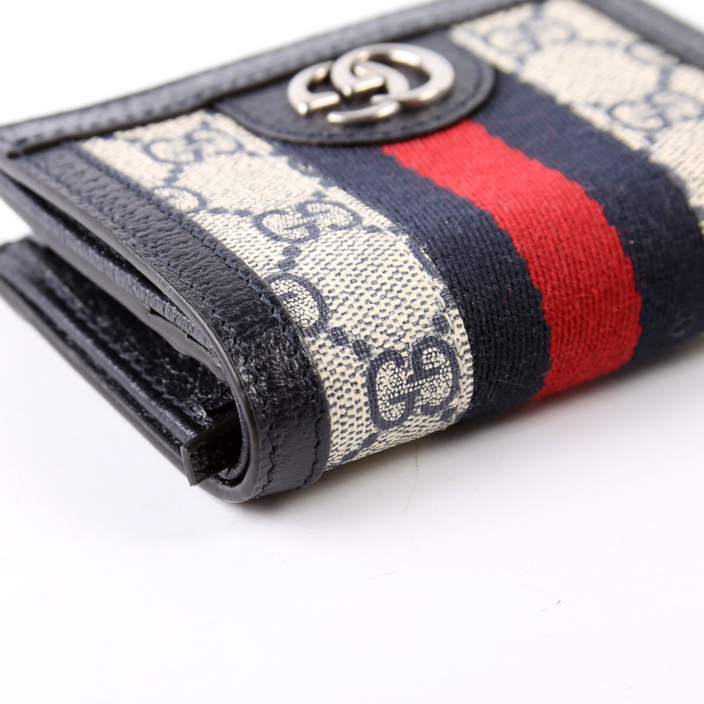 523155 Ophidia GG Card Case Wallet Blue
