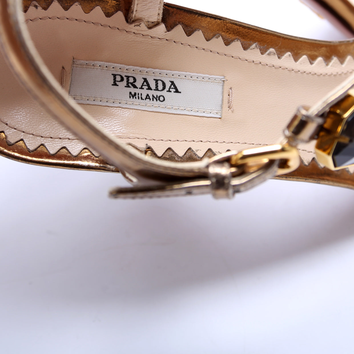 Crystal Strap Sandals Size 37.5 Gold