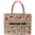 Book Tote Embroidered Hibiscus Medium