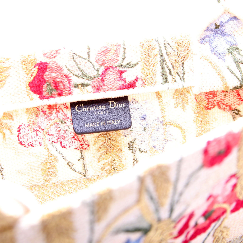 Book Tote Embroidered Hibiscus Medium