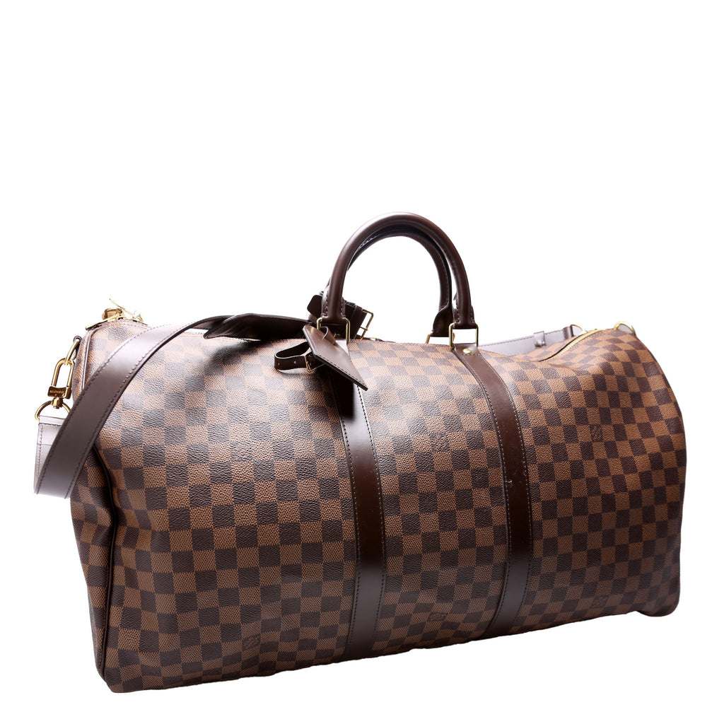 Keepall 55 Damier Ebene Bandouliere