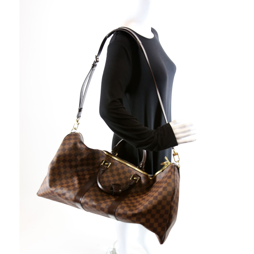 Keepall 55 Damier Ebene Bandouliere