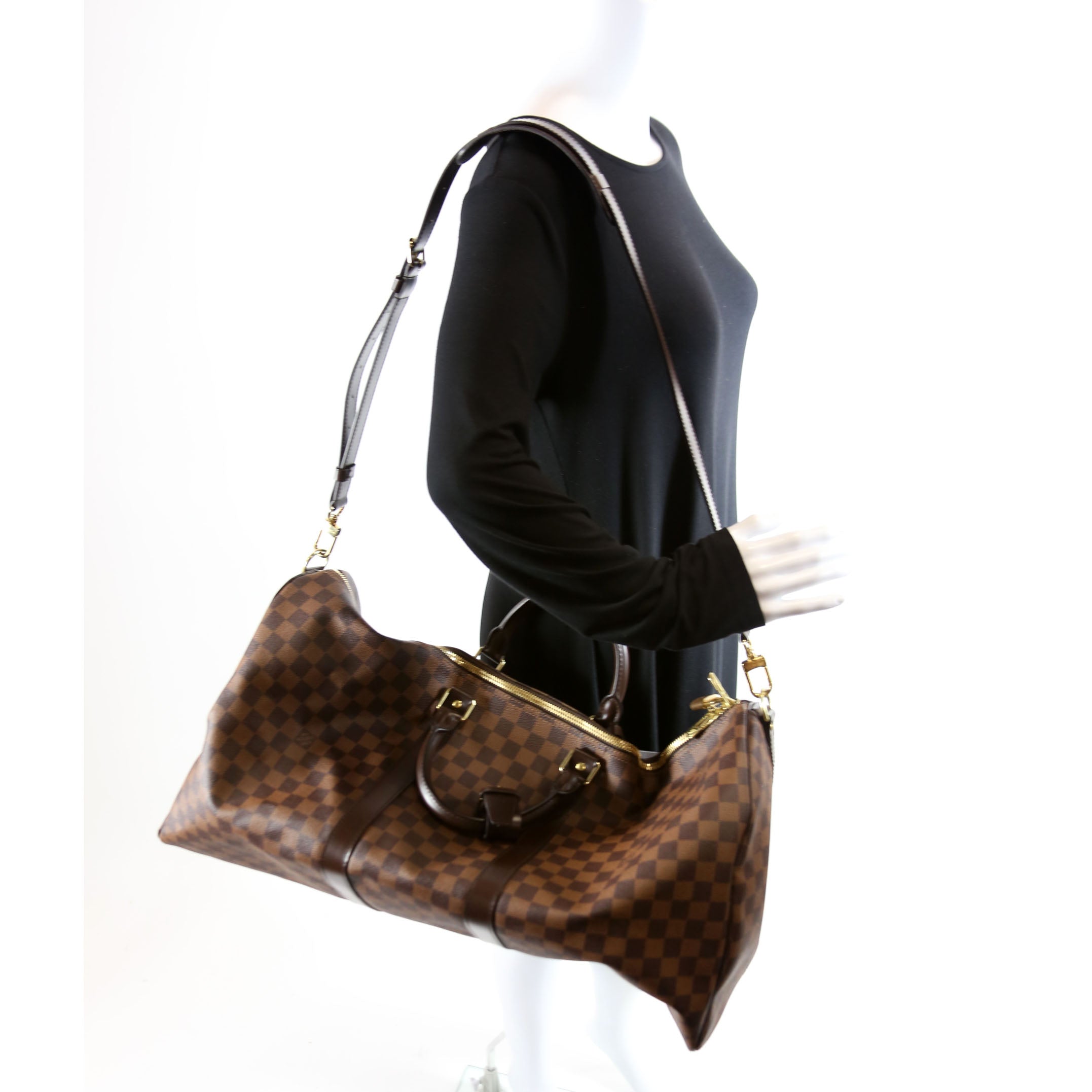 Keepall 55 Damier Ebene Bandouliere