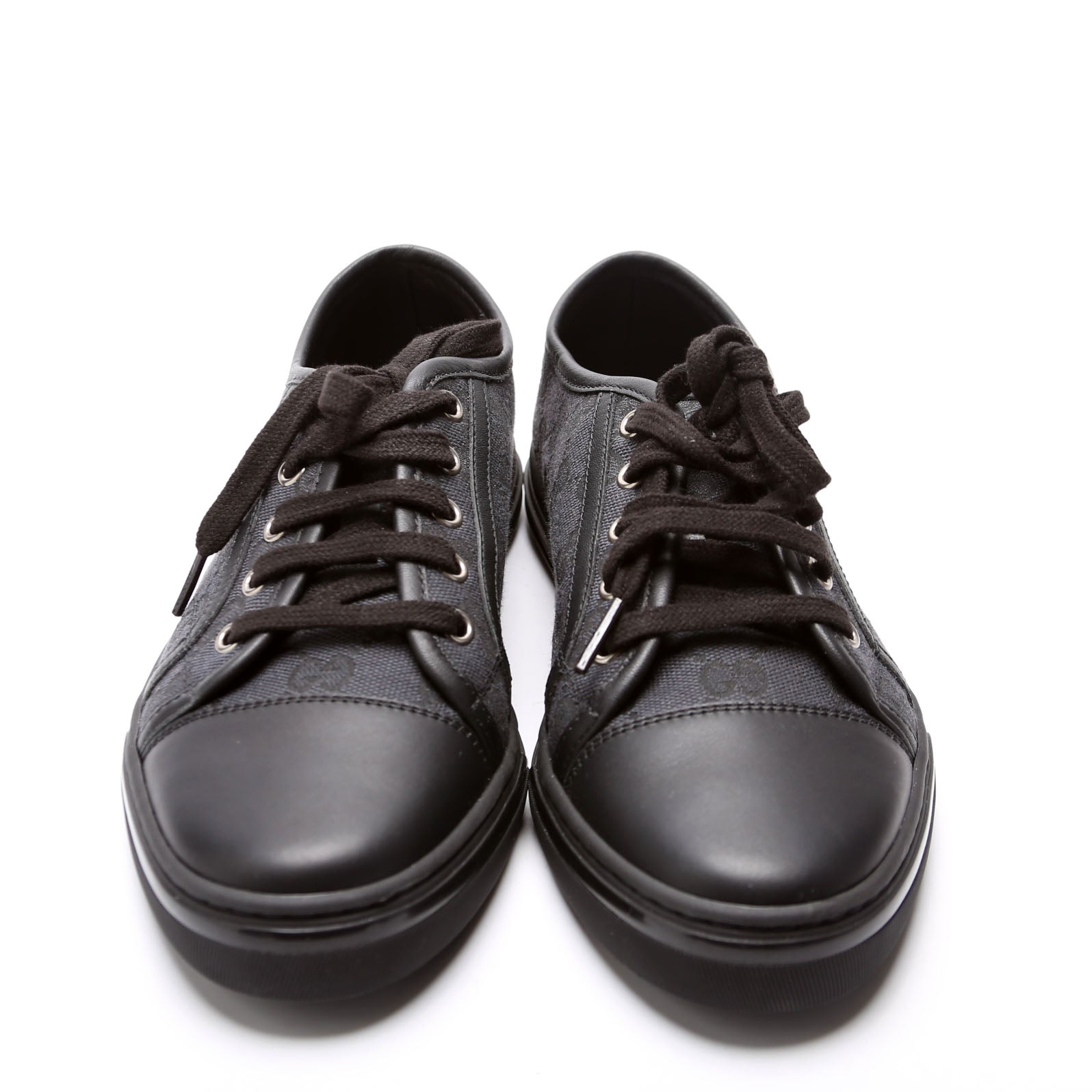 GG Canvas Low Top Sneakers Size 37 Black