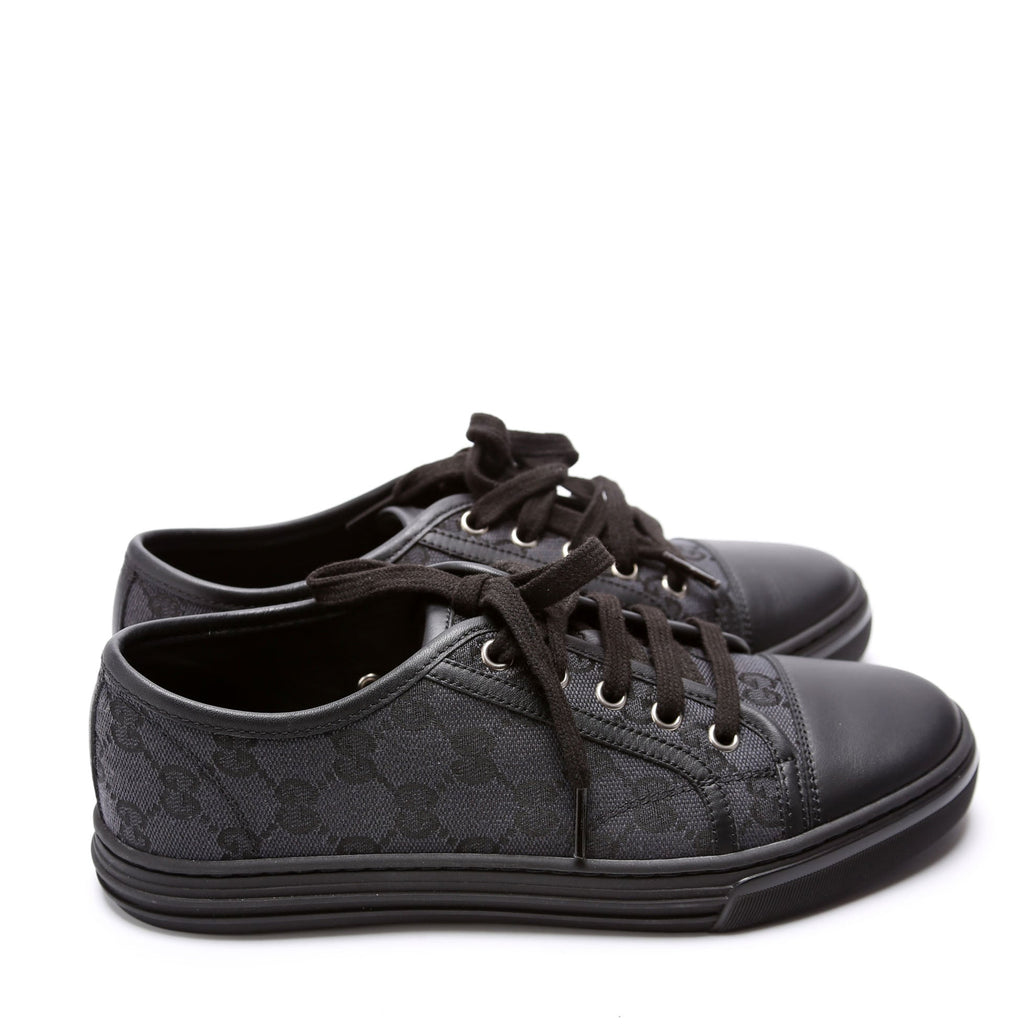 GG Canvas Low Top Sneakers Size 37 Black