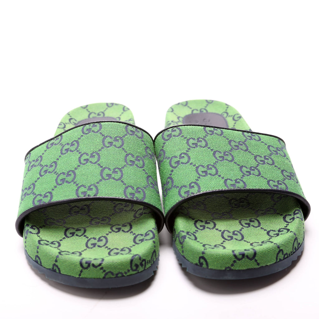 GG Canvas Slides Size Men's 8 Green
