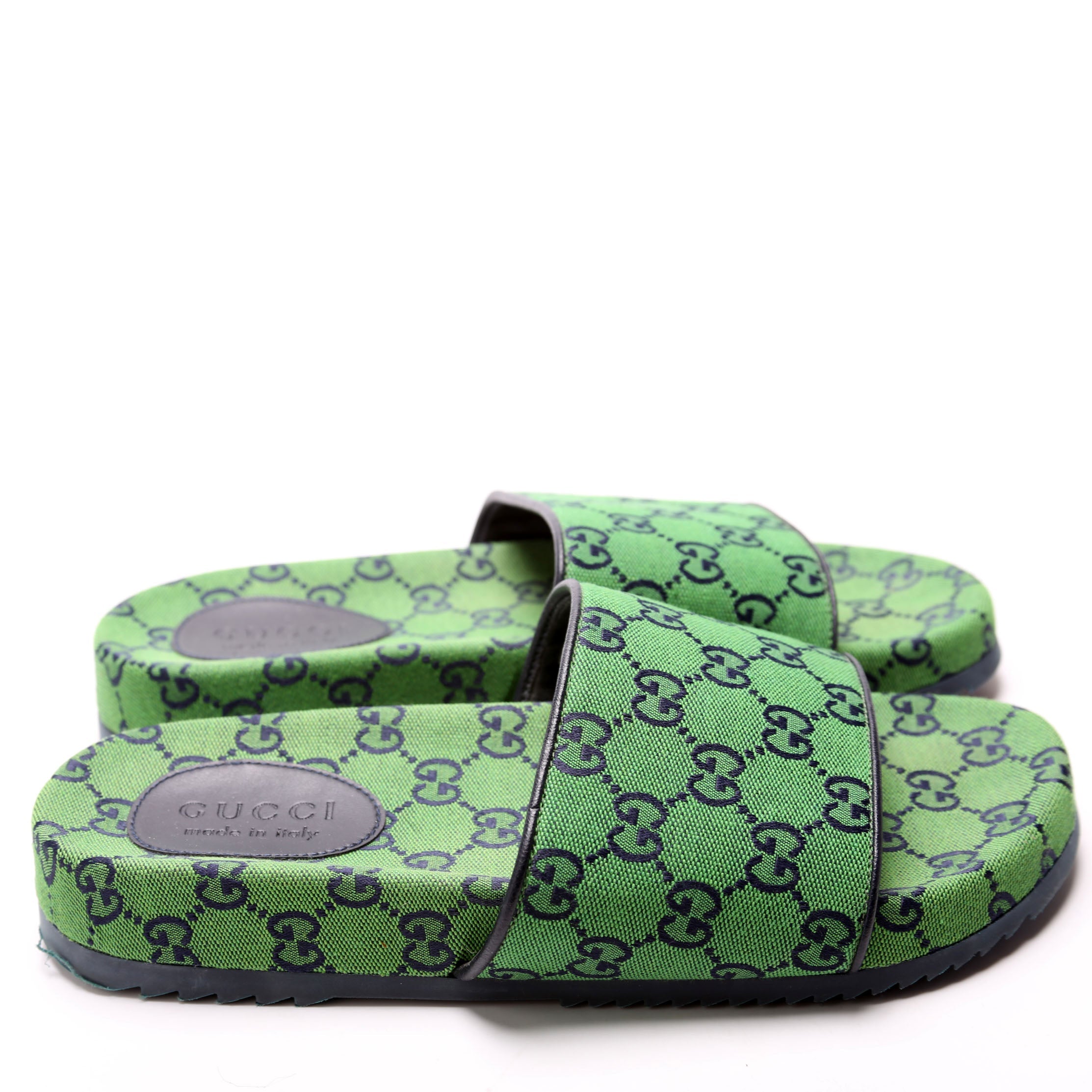 GG Canvas Slides Size Men's 8 Green