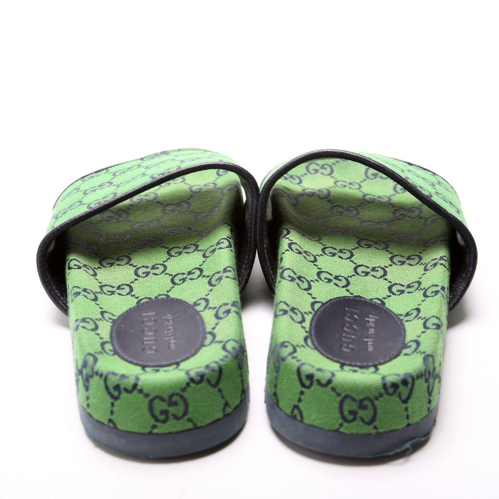 GG Canvas Slides Size Men's 8 Green