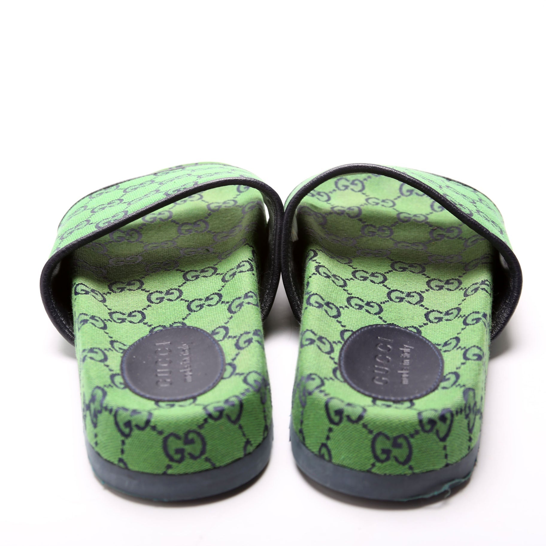 GG Canvas Slides Size Men's 8 Green