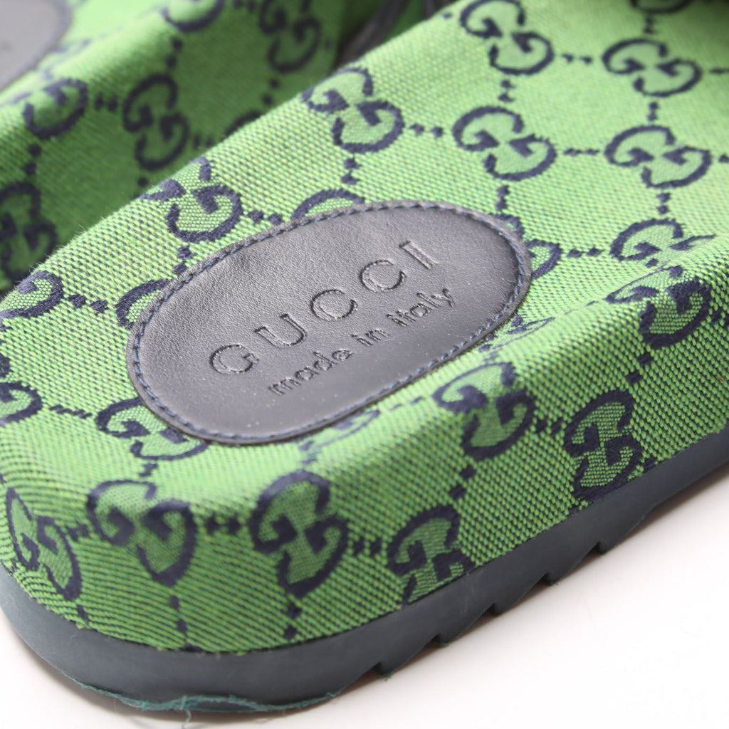 GG Canvas Slides Size Men's 8 Green