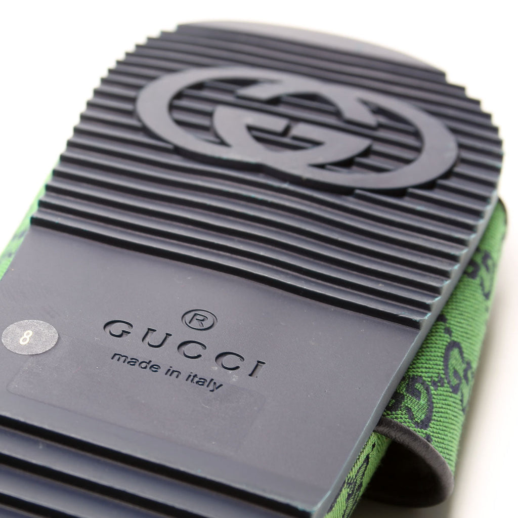 GG Canvas Slides Size Men's 8 Green