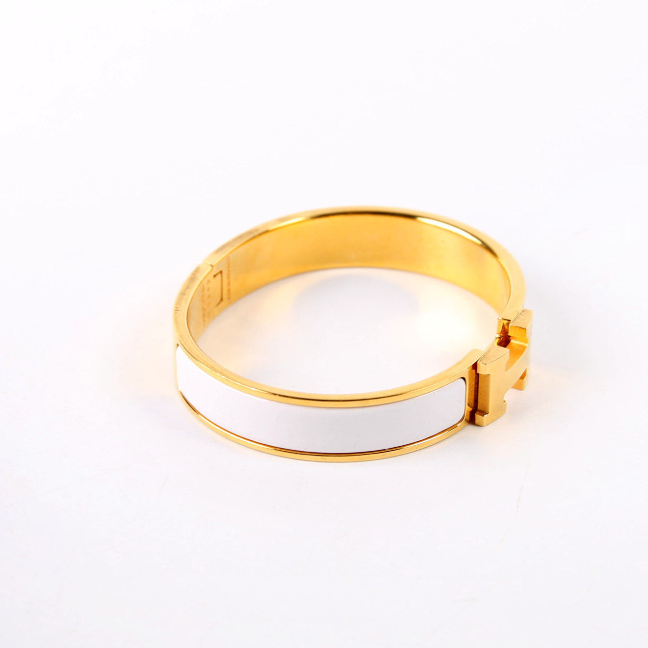 Clic Clac Narrow GM Bracelet Gold/White