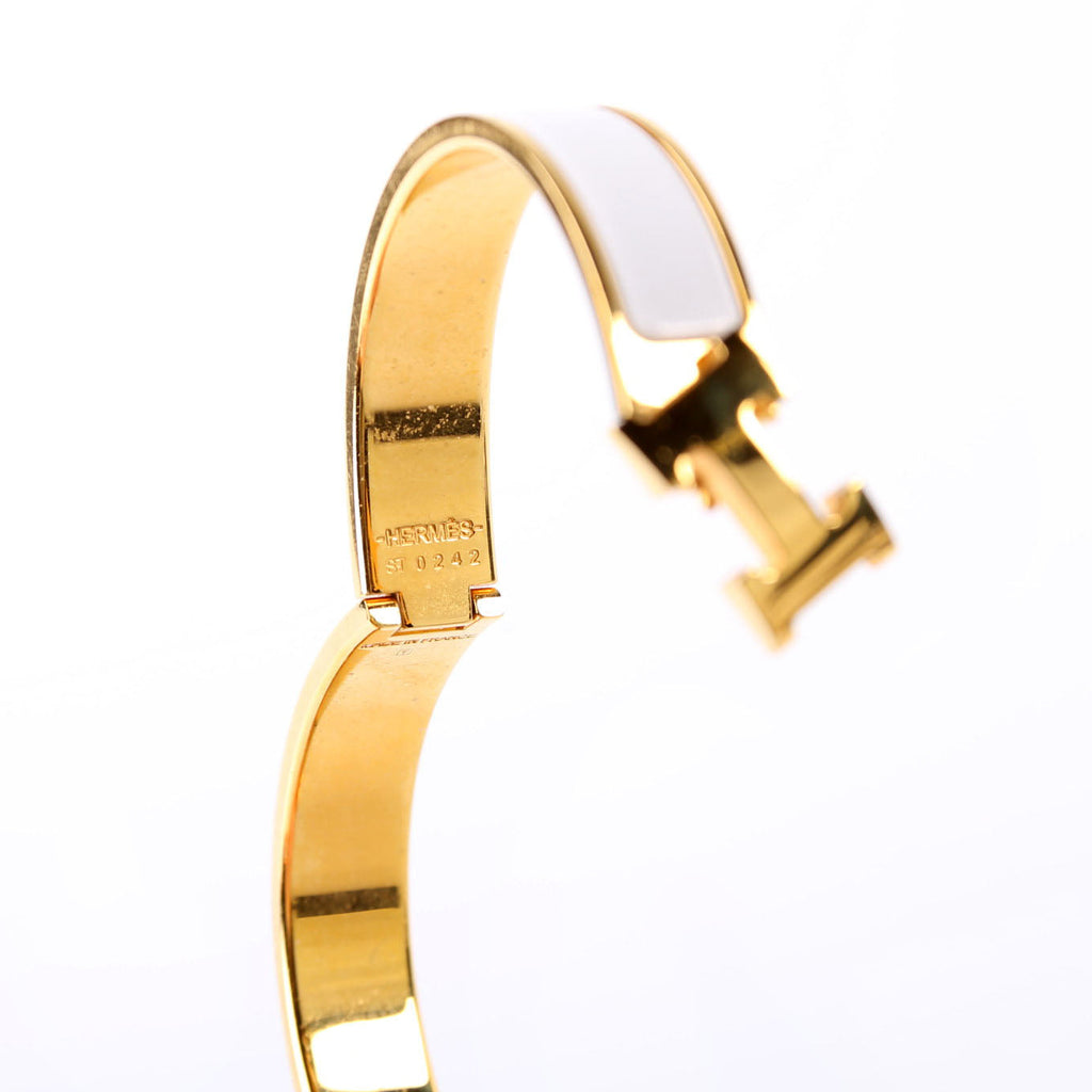 Clic Clac Narrow GM Bracelet Gold/White
