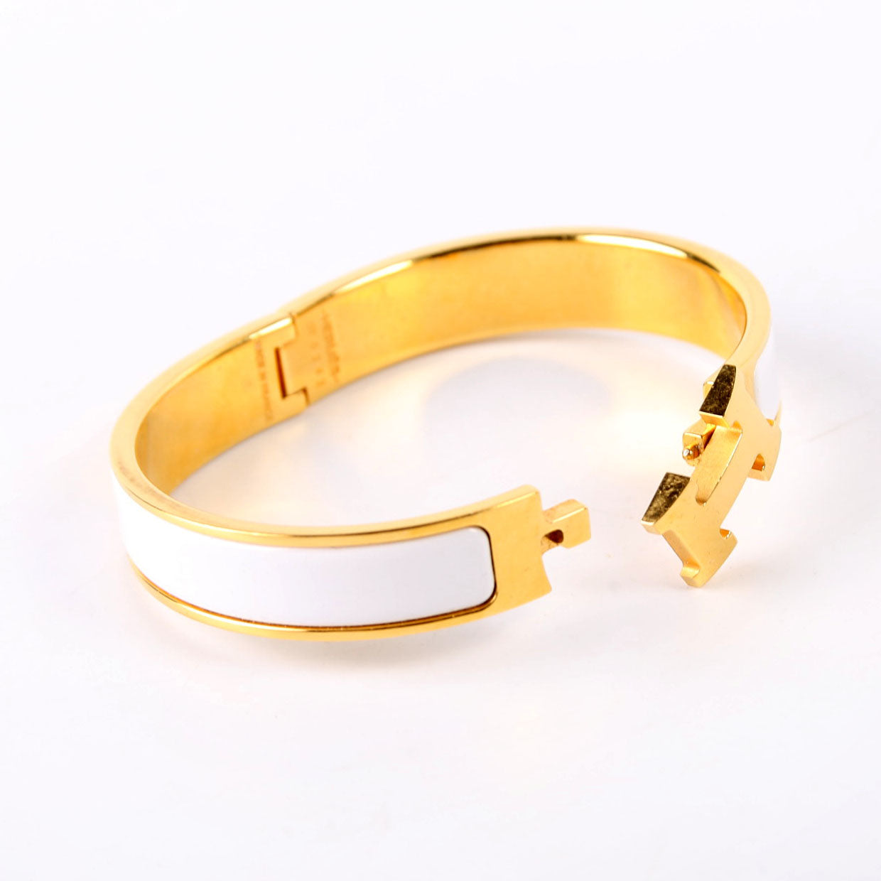 Clic Clac Narrow GM Bracelet Gold/White