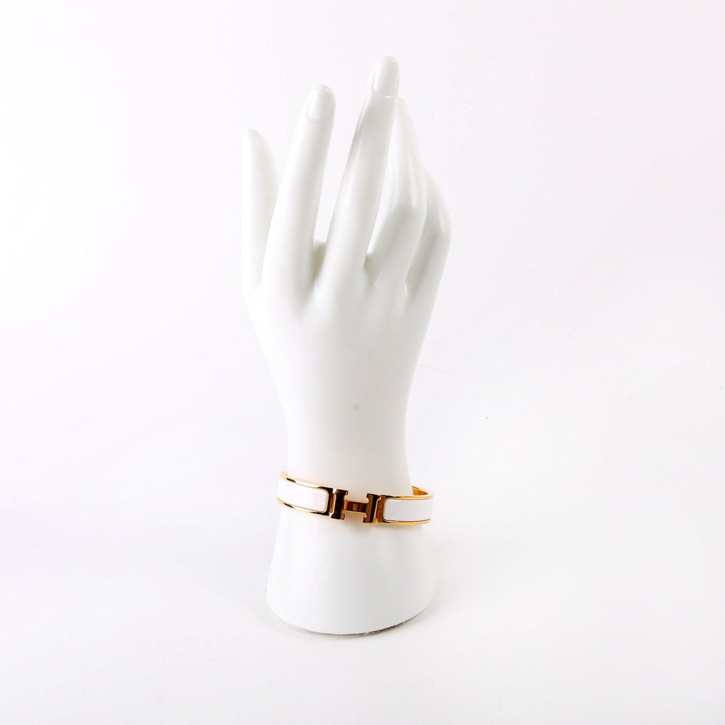 Clic Clac Narrow GM Bracelet Gold/White
